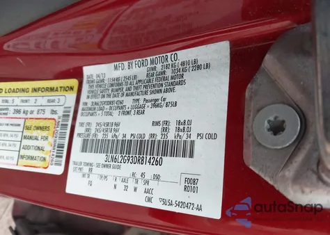 2013 Lincoln Mkz z USA, uszkodzony, nr VIN 3LN6L2G93DR814260